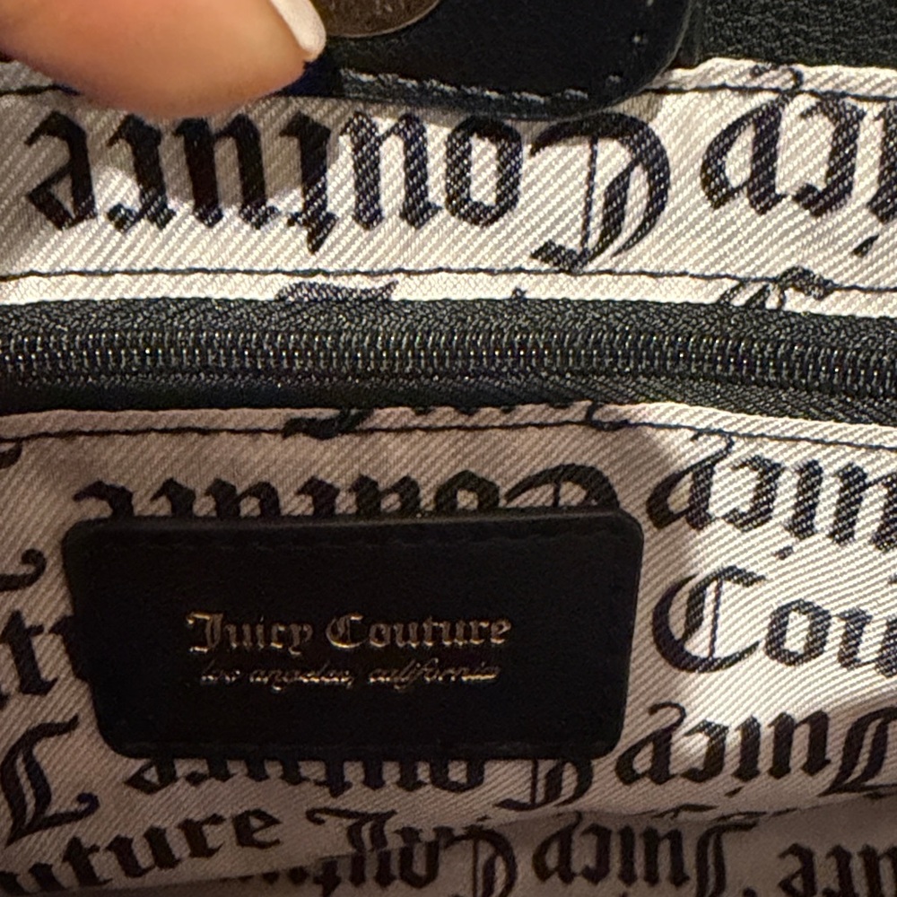 NWT Juicy Couture Lucky Charms Mini Tote Bag Black Monogram w/ Gold Charm - Picture 6 of 8